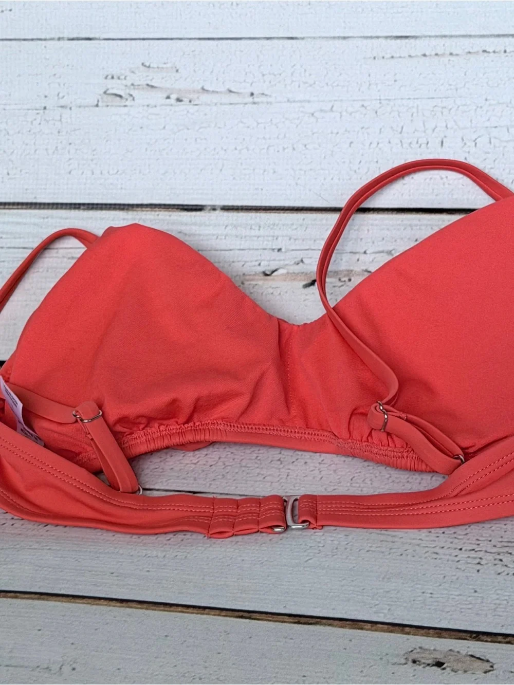 Shade & Shore Coral Scoop Bikini Top in Coral Pink